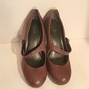 Coach Brown Platform Mary Jane Shoes